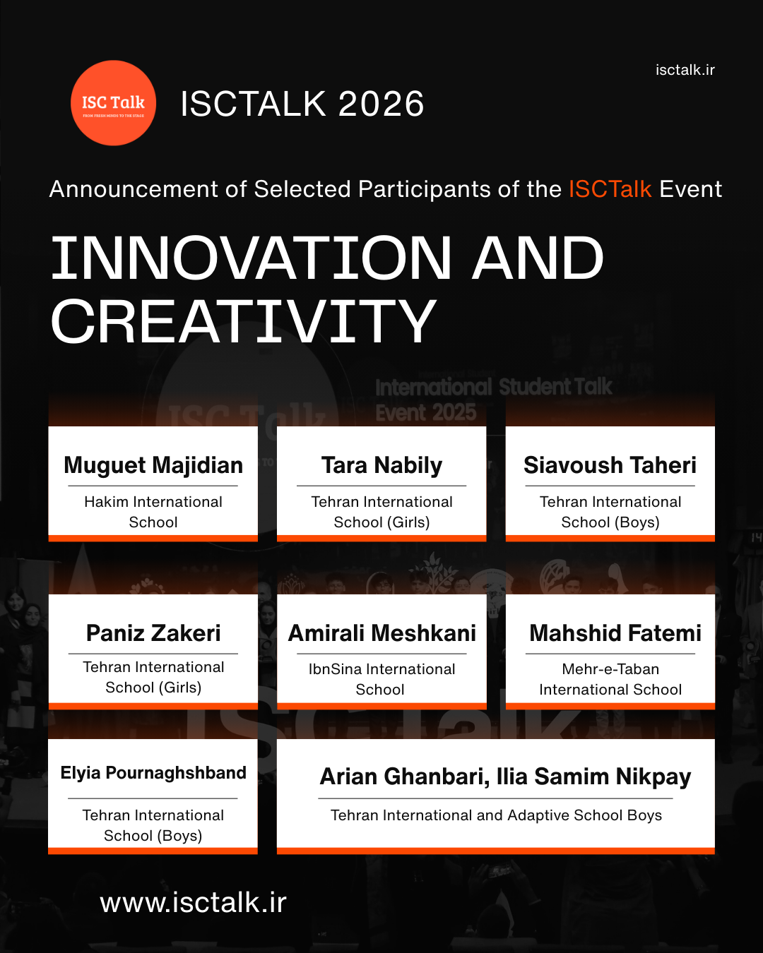 IMPORTANT ANNOUNCEMENT ISCTALK 2026